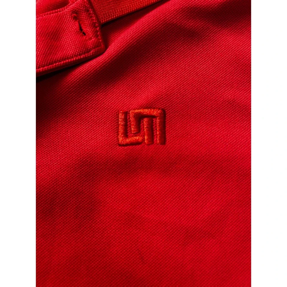 Loudmouth Mens Medium Red Polo Shirt Golf Short Sleeve Pique Solid